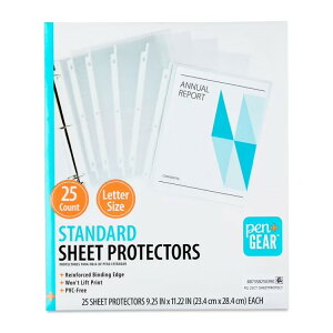 �y���A���h�M�A �W���V�[�g�v���e�N�^�[ ��23.5cm × 28.5cm �N���A 25������ Pen+Gear Standard Sheet Protectors, Clear, 25 Count �y�����񂹏��i�z
