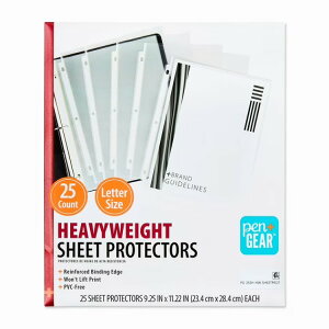�y���A���h�M�A ����V�[�g�v���e�N�^�[ ��23.5cm × 28.5cm �N���A 25������ Pen+Gear Heavyweight Sheet Protectors, Clear, 25 Count �y�����񂹏��i�z