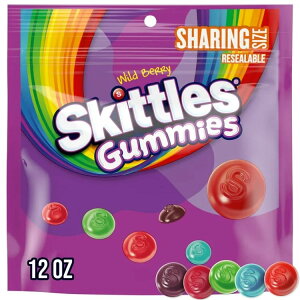 �X�L�b�g���Y �O�~ ���C���h�x���[ �V�F�A�T�C�Y ��340g Skittles Gummies Wild Berry Gummy Candy, Sharing Size - 12 oz Resealable Bag �y�����񂹏��i�z