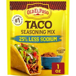 �I�[���h�G���p�\ �^�R�V�[�Y�j���O�~�b�N�X ����25�� �O���e���t���[ 28g Old El Paso Taco Seasoning Mix, 25% Less Sodium, Gluten Free, 1 oz �y�����񂹏��i�z
