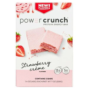 �p���[�N�����` �I���W�i�� �X�g���x���[�N���[�� 40g 5�{�� Power Crunch Original Protein Energy Bar, Strawberry Cream, 1.4 oz, 5 Count �y�����񂹏��i�z