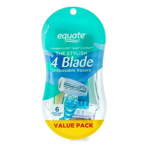 �G�N�G�[�g ���f�B�[�X 4���n �g���̂ăJ�~�\�� 6�{ Equate Women's 4 Blade Disposable Razors, Color May Vary (6 Count) �y�����񂹏��i�z