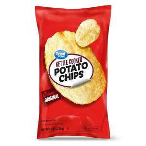 �O���[�g�o�����[ �P�g���N�b�N�h�I���W�i���|�e�g�`�b�v�X 227g Great Value Kettle Cooked Original Potato Chips, 8 oz �y�����񂹏��i�z