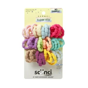 �X�N���`�o�C�R���G�A�[ �|�j�[�e�[���w�A�S�� �}���`�J���[ 40�� Scunci Ponytail Hair Ties, Multicolor, 40 Count �y�����񂹏��i�z