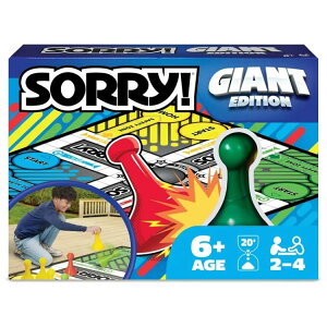 �\�[���[ �W���C�A���g�G�f�B�V���� �t�@�~���[ �{�[�h�Q�[�� ���� ���O�Ή� 6�Έȏ� Sorry Board Game, Giant Edition Family Indoor Outdoor, For Kids 6 & Up �y�����񂹏��i�z