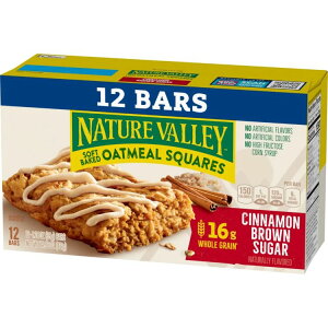 �l�C�`���[�o���[ �\�t�g�x�C�N�h�I�[�g�~�[���X�N�G�A�V�i�����u���E���V���K�[ 12�{���� Nature Valley Soft Baked Oatmeal Squares, Cinnamon Brown Sugar, 12 Bars, 14.88 oz �y�����񂹏��i�z