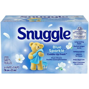 �X�i�b�O�� �t�@�u���b�N�\�t�i�[ �h���C���[�V�[�g �u���[�X�p�[�N�� 200������ Snuggle Fabric Softener Dryer Sheets, Blue Sparkle, 200 Count �y�����񂹏��i�z