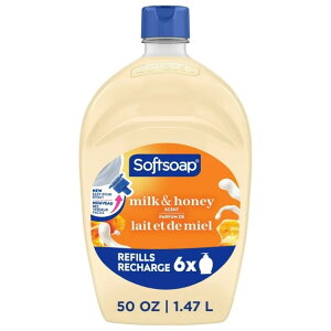 �\�t�g�\�[�v �t�̃n���h�\�[�v �~���N���n�j�[�̍��� �l�ߑւ��p 1.5L Softsoap Moisturizing Liquid Hand Soap, Milk & Honey Scent, 50 fl oz Refill �y�����񂹏��i�z