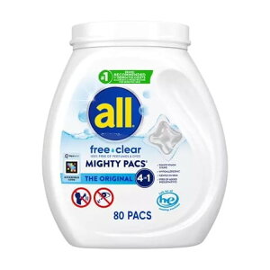 �I�[�� �t���[�N���A �t�̐����܃p�b�N �}�C�e�B�p�b�N�X 80���� all Unit Dose Laundry Detergent, Mighty Pacs, Free Clear, 80 Count �y�����񂹏��i�z