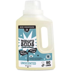 �����[�Y�T�b�Y 2�{�Z�k �q�����p �t�̐����� ������ 90�� Molly's Suds 2x Concentrated Liquid Laundry Detergent, 90 Loads, (Unscented) �y�����񂹏��i�z