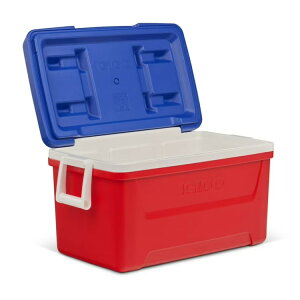 �C�O���[ ���O�i �n�[�h�T�C�h �N�[���[�{�b�N�X ��45L ���b�h �z���C�g���u���[ Igloo 48 QT Laguna Hard Sided Ice Chest Cooler, Red White & Blue �y�����񂹏��i�z