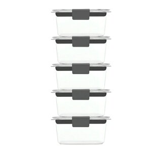���o�[���C�h �u�����A���X �g���C�^�����ۑ��e�� �N���A 1.3�J�b�v 5�Z�b�g Rubbermaid Brilliance Tritan Food Storage Set of 5 Clear Containers, 1.3 Cup �y�����񂹏��i�z