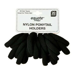 �G�N�G�[�g �i�C���� �|�j�[�e�[���z���_�[ �u���b�N 20�{�Z�b�g Equate Nylon Ponytail Holders, Black, 20 Count �y�����񂹏��i�z