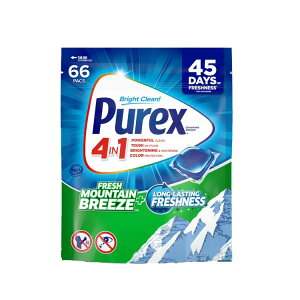 �s���[���b�N�X 4�C��1 ����p��܃p�b�N �}�E���e���u���[�Y�̍��� 66���� Purex 4-in-1 Laundry Detergent Pacs, Fresh Mountain Breeze, 66 Pacs �y�����񂹏��i�z