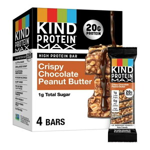 �J�C���h �v���e�C��MAX �N���X�s�[�`���R���[�g�s�[�i�b�c�o�^�[ 4�{�� KIND, Gluten Free, Protein MAX, Crispy Chocolate Peanut Butter Protein Bars, 4 Count Box �y�����񂹏��i�z