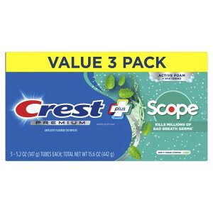 yAJEH}[gizNXg v~AvX XR[v  ~gtbV 5.2IX 3pbN 147.4g Crest Premium Plus Scope Toothpaste, Minty Fresh Flavor 5.2 oz, 3 Pk y