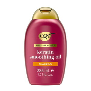 OGX �t���b�Y�t���[�{�P���`�� �X���[�W���O�I�C�� �V�����v�[ 385ml OGX Frizz-Free + Keratin Smoothing Oil Shampoo 13 fl oz �y�����񂹏��i�z