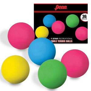 �y�� �싅�{�[�� �J���[ 40mm 1�X�^�[ 36������ Penn 40mm 1 Star Colored Table Tennis Balls, Box of 36 Official Tournament Size �y�����񂹏��i�z