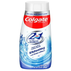 �R���Q�[�g 2�C��1 �}�E�X�E�H�b�V�� �~���g 130g �X�N�C�[�Y�{�g�� Colgate 2 in 1 Toothpaste and Whitening Mouthwash, Mint, 4.6 oz Squeeze Bottle �y�����񂹏��i�z
