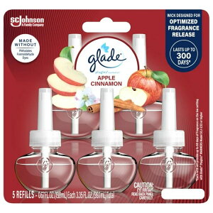 �O���[�h �v���O�C�� �����p�G�A�t���b�V���i�[ �E�H�[�� �A�b�v�� �X�p�C�X 100ml 5�� Glade PlugIns Refills Air Freshener, Warm Apple & Spices, 3.35oz., 5 Count �y�����񂹏��i�z