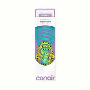 �R���G�A�[ 2in1 �f�^���O�����V���C�� �u���V �|�b�v�I�� �{�A�u���b�X�� �A�^�b�`�����g�t�� Conair 2n1 DTNGLR Detangle and Shine Brush with Pop-On Boar-Bristle Attachment �y�����񂹏��i�z