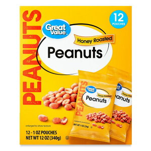 �y�E�H���}�[�g�u�����h�z�O���[�g�o�����[ �n�j�[���[�X�g�s�[�i�b�c 12�ܓ��� Great Value Honey Roasted Peanuts, 1 oz, 12 Count �y�����񂹏��i�z