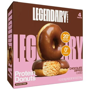 ���W�F���_���[�t�[�Y �v���e�C���h�[�i�c �`���R���[�g�f�B�b�v 244g 4�� Legendary Foods - Protein Donuts Chocolate Dipped 8.6oz/4ct �y�����񂹏��i�z