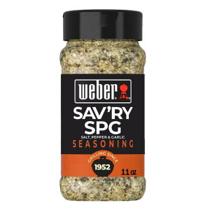 �E�F�[�o�[ �Z�C�{���[ SPG �V�[�Y�j���O �\���g �y�b�p�[ �K�[���b�N 311g Weber Sav'ry SPG Seasoning, Salt Pepper Garlic Seasoning Blend, 11 oz �y�����񂹏��i�z