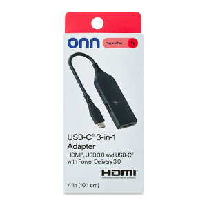 �I�� USB-C 3in1�ϊ��A�_�v�^�[ ��10cm onn USB Type C 3 in 1 Adapter with 4 inch cable �y�����񂹏��i�z
