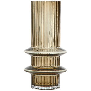 �r���[�e�B�t�� �o�C �h�����[�E�o�����A �K���X�x�[�X ���u�t�� �O���[ ��22cm Beautiful Glass Vase Ribbed Gray 8.5in Drew Barrymore �y�����񂹏��i�z