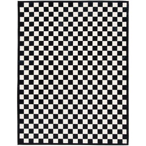 �y�E�H���}�[�gPB�z���C���X�e�C�Y �`�F�b�J�[�� �t�F�C�N�t�@�[���O ��122×168cm Mainstays 4'x5'6inch Black and White Check Faux Fur Indoor Area Rug �y�����񂹏��i�z