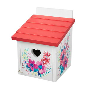 �y�E�H���}�[�g�u�����h�z�p�C�I�j�A�E�[�}�� �E�b�h�o�[�h�n�E�X �n�[�g�^ The Pioneer Woman Fresh Floral Wood Heart Bluebird House, Orange White �y�����񂹏��i�z