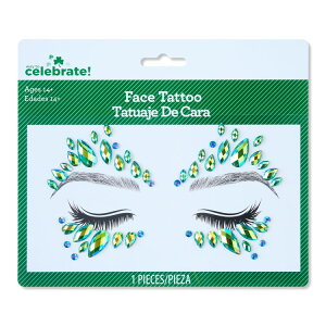 �y�E�H���}�[�g�u�����h�z�E�F�C�g�D�Z���u���[�g �t�F�C�X�^�g�D�[ �W�F�� Gem Face Tattoo, St. Patrick's Day by Way To Celebrate �y�����񂹏��i�z