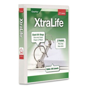 �J�[�f�B�i�� XtraLife ClearVue �m���X�e�B�b�N ���b�L���O 3�X�����gD�����O�o�C���_�[ ��27.9×21.6cm �z���C�g Cardinal XtraLife ClearVue Non-Stick Locking 3 Slant-D Ring Binder 11 x 8.5 White �y�����񂹏��i�z