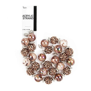 �J�Y��DIY �u���E���X���[�� �V�����o���r�[�Y�X�g�����h 17�C���` 62�� Cousin DIY Acrylic Brown Swirl Shambala Bead Strand, 17 in, 62 Piece, Unisex, AJM63518496 �y�����񂹏��i�z