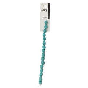 �u���[���[���r�[�Y �^�[�R�C�Y�X�g�[�� �k�K�[�r�[�Y�X�g�����h DIY�W���G���[�p ��17.8cm 1�{ Blue Moon Beads Turquoise Stone Nougat Bead Strand for DIY Jewelry, 7 in ? Unise �y�����񂹏��i�z