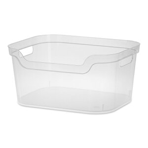 �y�E�H���}�[�gPB�z���C���X�e�C�Y �I�[�v�����[�{�b�N�X Mainstays Large Open Bin, Clear Plastic, Easy Access Bin with Scoop Front, Clear �y�����񂹏��i�z