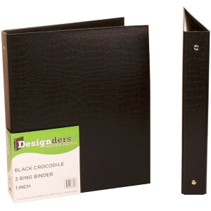 �W�����y�[�p�[ �N���R�_�C���� �o�C���_�[ 1�C���`�i��2.5cm�j �u���b�N JAM Paper Crocodile 1 in Binders, 3 Metal Rings, Black, 1/Pack �y�����񂹏��i�z