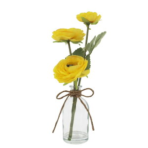 �y�E�H���}�[�g�u�����h�z���C���X�e�C�Y �l�H�V���N�t�����[ ��29cm �C�G���[ �N���A�K���X�{�g���t Mainstays 11.5inch Artificial Silk Yellow Flower in Clear Glass Bottle �y�����񂹏��i�z
