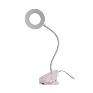 �y�E�H���}�[�gPB�z���C���X�e�C�Y LED�����O���C�g �N���b�v�� �z���C�g Mainstays Modern LED Ring Light Gooseneck Clip Lamp, White, Matte Finish, Suitable for A �y�����񂹏��i�z