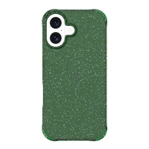 �I�� �O���b�^�[�P�[�X �O���[�� �S�[���h iPhone16�Ή� onn Sparkle Phone Case for iPhone 16 - Green with Gold Glitter �y�����񂹏��i�z