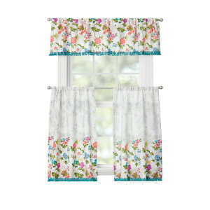 �y�E�H���}�[�g�u�����h�z�p�C�I�j�A�E�[�}�� �J�[�e���Z�b�g 3�_ ��152×36cm The Pioneer Woman Blooming Bouquet 3 Piece Tier Set, Multi, Recycled Polyester, BCI Cotton �y�����񂹏��i�z