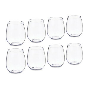 �y�E�H���}�[�gPB�z�E�F�C�g�D�Z���u���[�g ���C���O���X �v���X�`�b�N ��540mL 8�� Clear Plastic Wine Glasses, 18.3 fl oz, 8 Pieces, by Way to Celebrate �y�����񂹏��i�z