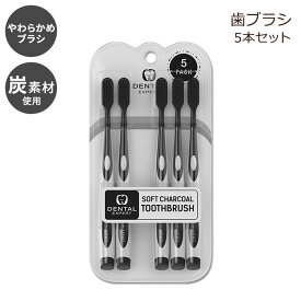 デンタルエキスパート　炭 歯ブラシ 大人用 ソフト 5本セット Dental Expert Charcoal Toothbrush