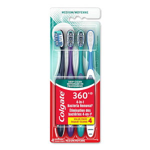 �R���Q�[�g 360 ���u���V ��l�p �~�f�B�A�� 4�{�Z�b�g Colgate 360 Adult Toothbrush, Medium (4 Count)�y�����񂹏��i�z�y���킹�Ĕ��������z
