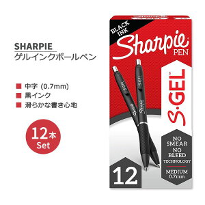 �V���[�s�[ S-Gel �Q���y�� ���C���N ���� (0.7mm) 12�{���� SHARPIE S-Gel Gel Pens Medium Point Black Ink Gel Pen �Q���C���N�{�[���y���y�����񂹏��i�z�y���킹�Ĕ��������z