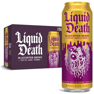 ���L�b�h�f�X �X���[�^�[�x���[ �A�C�X�e�B�[×�A�K�x×�r�^�~��568ml×8�ʓ��� Liquid Death, Slaughter Berry Iced Tea, Raspberry Flavored Tea Sweetened With Real Agave, B12 & B6 Vitamins, Low Calorie & Low Sugar�y������