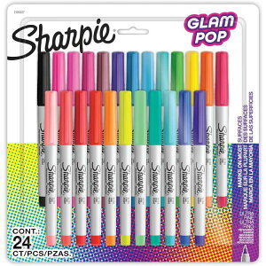 �V���[�s�[ �O�����|�b�v �}�[�J�[ �E���g���t�@�C���|�C���g 24�F���� SHARPIE Glam Pop Permanent Markers, Ultra Fine Point, Assorted Colors, Resilient Ink, 24 Count�y�����񂹏��i�z�y���킹�Ĕ��������z