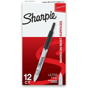 �y�|�C���gUP��12��20��-30���z�V���[�s�[ �m�b�N�������}�[�J�[ �ɍ׎� �� 12�{ Sharpie Retractable Permanent Markers, Ultra Fine Point, Black, 12 Count �y�����񂹏��i�z�y���킹�Ĕ��������z