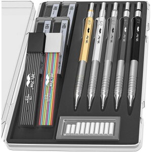 �~�X�^�[���^���V���[�v�y���V���Z�b�g �y�� �c�Ə����S�����t�B���t�� 5�T�C�YMr. Pen- Metal Mechanical Pencil Set with Leads and Eraser Refills, 5 Sizes metal�y�����񂹏��i�z�y���킹�Ĕ��������z